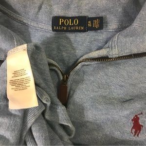 Polo Ralph Lauren Mens XL Blue 100% Cotton half zip sweater
